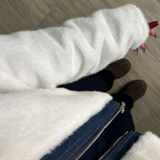 Krem Yumoş Jean Detaylı Mont