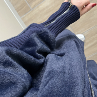 Fermuarlı Angora Kaban Lacivert Renk