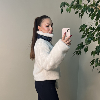 Krem Yumoş Jean Detaylı Mont
