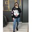Zincir Detaylı Baskılı Sweatshirt 