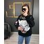 Zincir Detaylı Baskılı Sweatshirt 