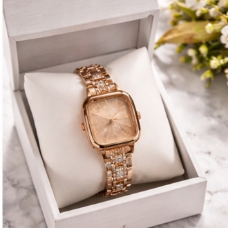Rose Gold Kadın Saat – Şık Tasarım – 3 ATM Su Geçirmez – Metal Kordon