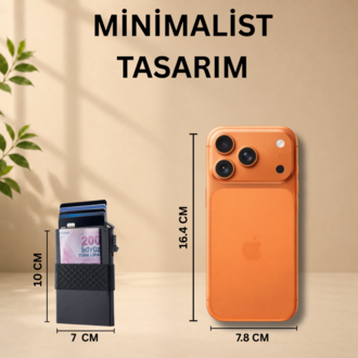 Para Bölmeli RFID Korumalı Mekanizmalı Kartlık - Hediye Kutulu 
