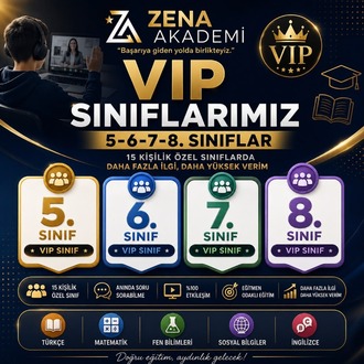 ZENA AKADEMİ 1.DÖNEM TAMAMI VIP SINIF PAKETİ (18 HAFTALIK)
