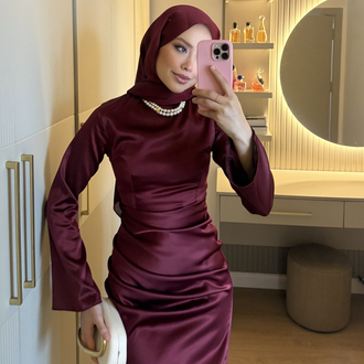 Swan Dress Bordo Rengi