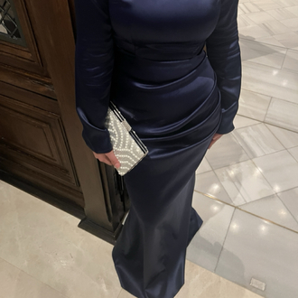 Swan Dress Lacivert Rengi