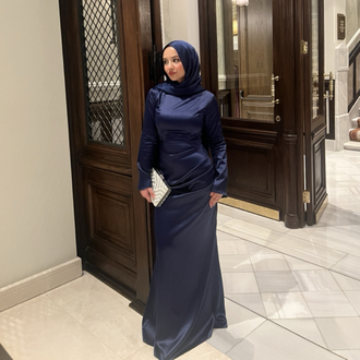 Swan Dress Lacivert Rengi