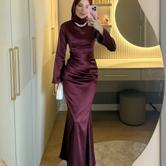 Swan Dress Bordo Rengi