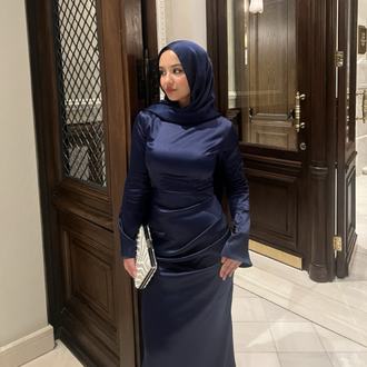 Swan Dress Lacivert Rengi