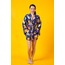 Lined Robe in Midnight Cubist