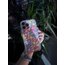 Renkli çiçek desenli hava yastıklı şeffaf kılıf(Iphone15 pro max)
