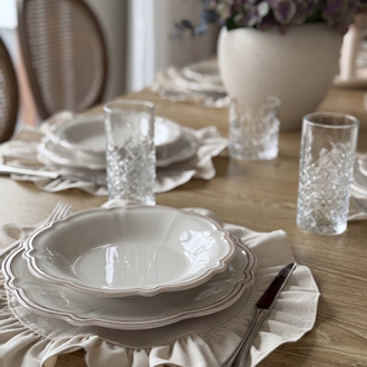 Fırfırlı natural servis altlığı