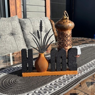 Özel Tasarım Vazo Detaylı 'HOME' Yazısı - Konsol ve Masa Süsü