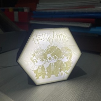 Harry Potter Temalı Altıgen Gece Lambası - Işıklı Masaüstü Pano