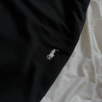 Polo Ralph Lauren Siyah Renk Beyaz Nakış Detaylı Oversize Eşofman Altı 
