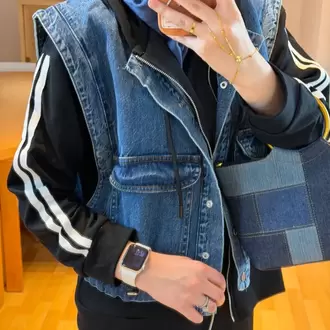 Denim Detaylı Garnili Takım