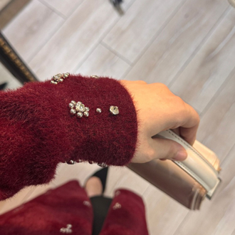 ANGORA TAŞLI HIRKA BORDO