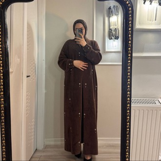 ANGORA TAŞLI HIRKA KAHVERENGİ