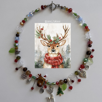 Noel Geyiği Choker Kolye