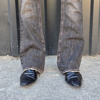 Bootcut Denim Low Rise Pants Faded Dark Brown 