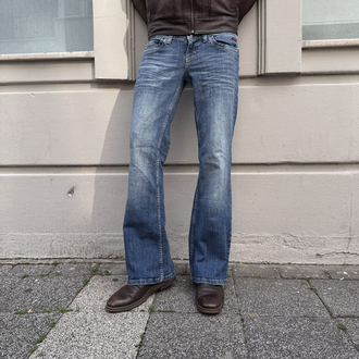 Bootcut Washed Blue Low Rise Jean