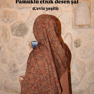 Zeyla etnik desen pamuklu şal