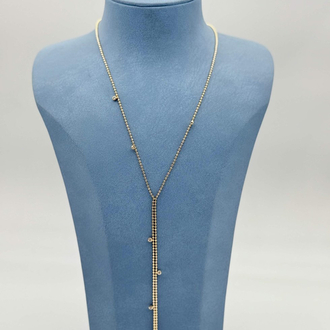 Gold taşlı Y model kolye