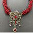kristal taşlı antik bronz kolye