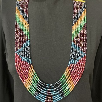 Kristal taşlı kolye 9 sıralı