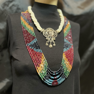 Kristal taşlı kolye 9 sıralı