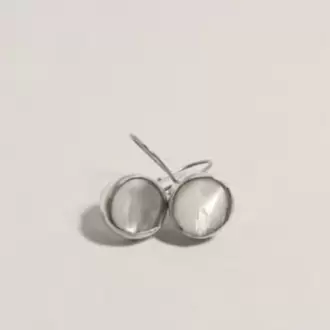 Sedef Taşlı Yuvarlak Küpe K0238