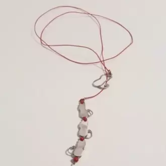 Mercan Taşlı Kedi Kolye K0204