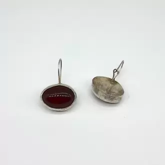 Akik Taşlı Oval Küpe K0965