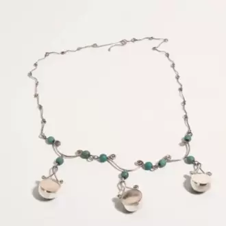 Lapis Lazuli Turkuaz Taşlı Yuvarlak Kolye K0187