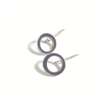 Mor İçiboş Yuvarlak Küpe K0159