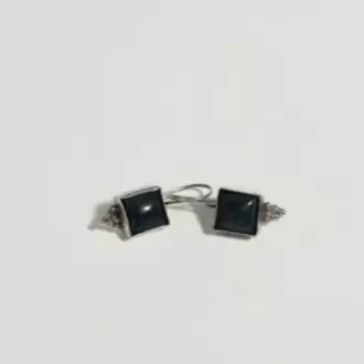 Lapis Lazuli Taşlı Güverseli Kare Küpe K0117