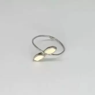 Beyaz ikili Mekik Yüzük K01003