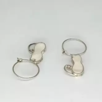 Beyaz Kedi Küpe K0901