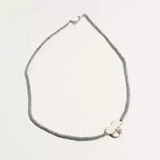 Turkuaz Taşlı Kedi Kolye K0220