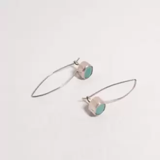 Turkuaz Taşlı Küpe K0481