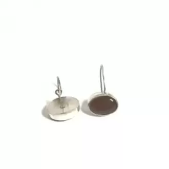 Akik Taşlı Oval Küpe K0103