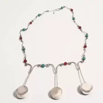 Turkuaz Ceyt Taşlı Kolye K0181