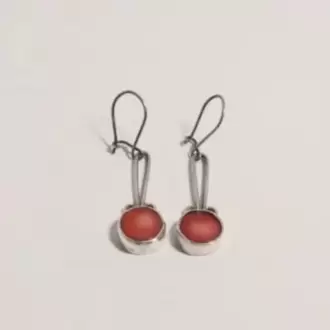 Mercan Taşlı Yuvarlak Küpe K0250