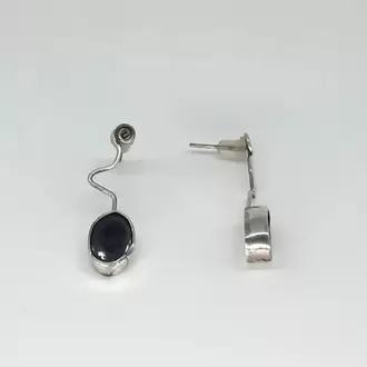 Onix Taşlı Oval Küpe K0982