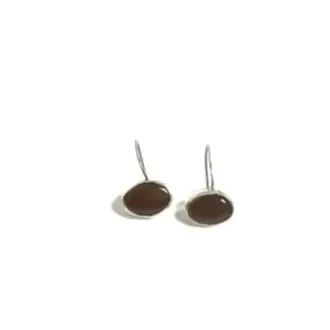 Akik Taşlı Oval Küpe K0103