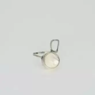 Sedef Taşlı Kare Yuvarlak Yüzük K0590