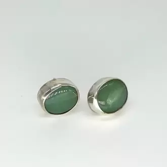Avanturin Taşlı Oval Pimli Küpe K0921