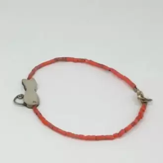 Mercan Taşlı Kedi Bileklik K0944