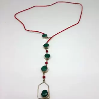 Avanturin Mercan Taşlı Ev Kolye K0962