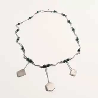 Malahit Taşlı Geometrik Kolye K0213